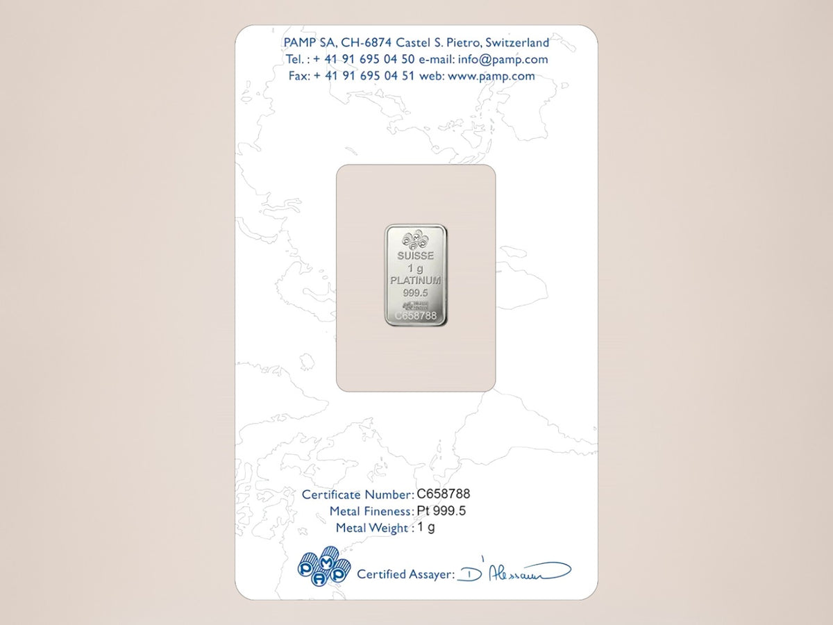 PAMP Lady Fortuna 1 g platinbarre – fjernlager