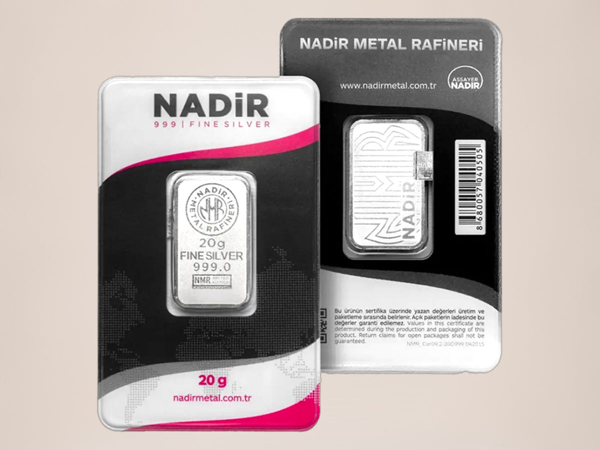 Nadir 20 g sølvbarre – fjernlager