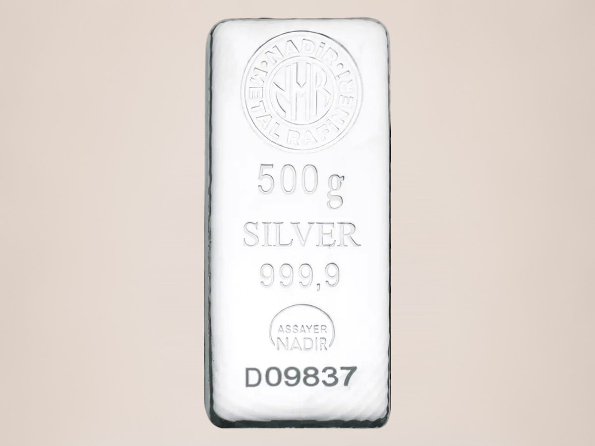 Nadir 500 g sølvbarre – fjernlager