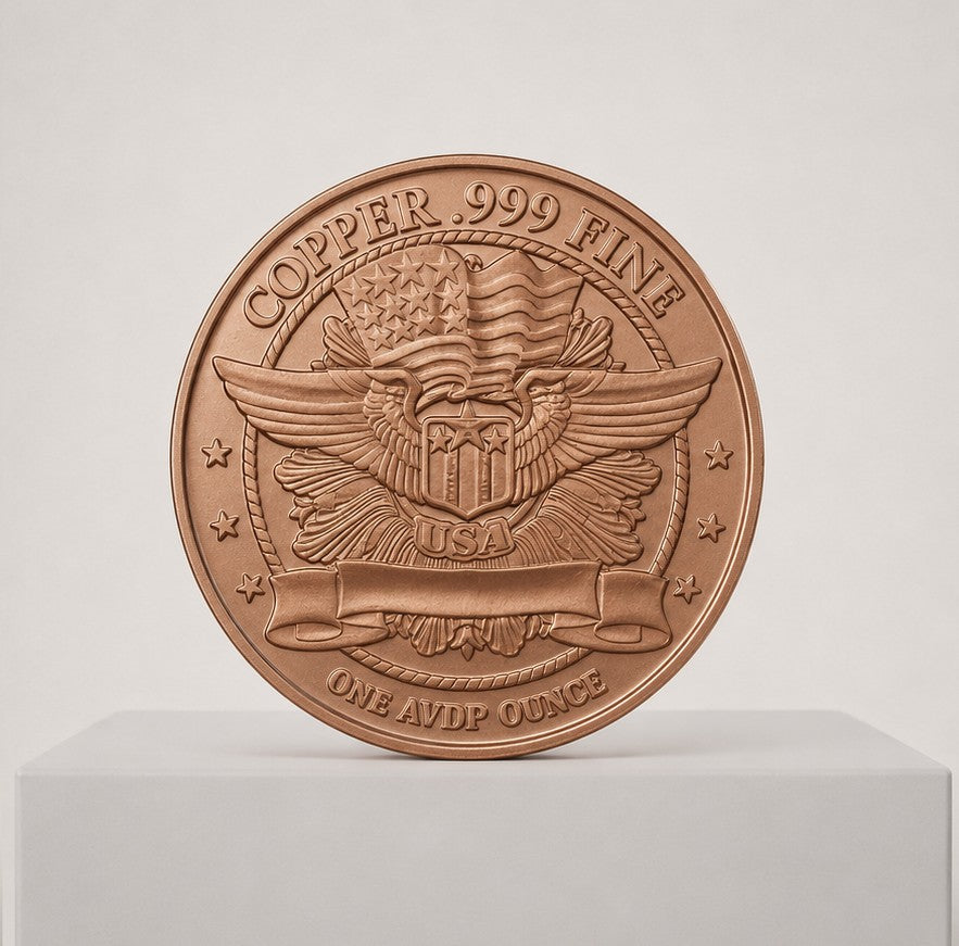 1 oz kobbermønt Seated Liberty 999