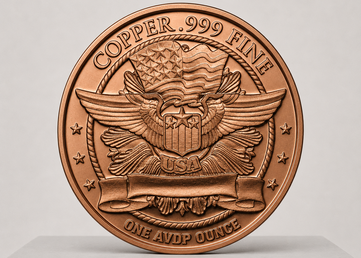 1 oz Standing Liberty 999 kobbermønt