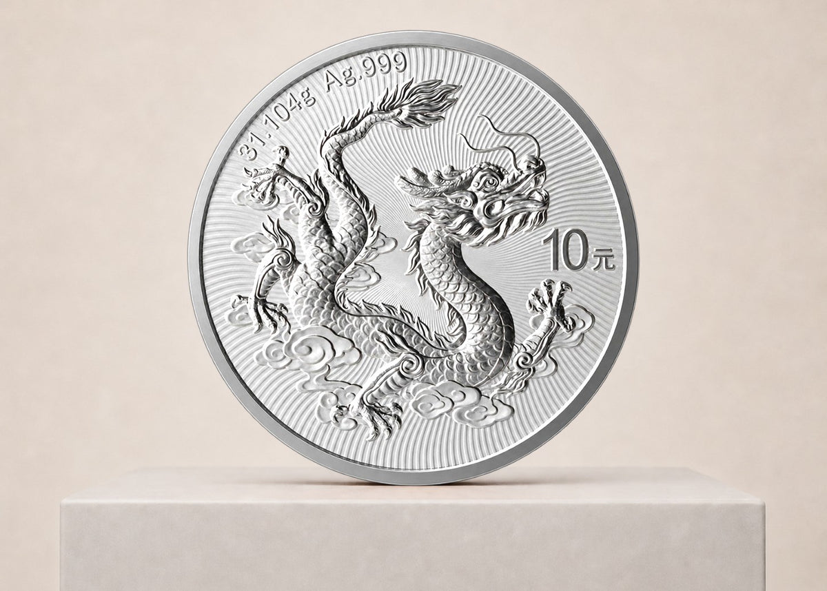Kinas Drage 2026 1 oz sølvmønt – fjernlager