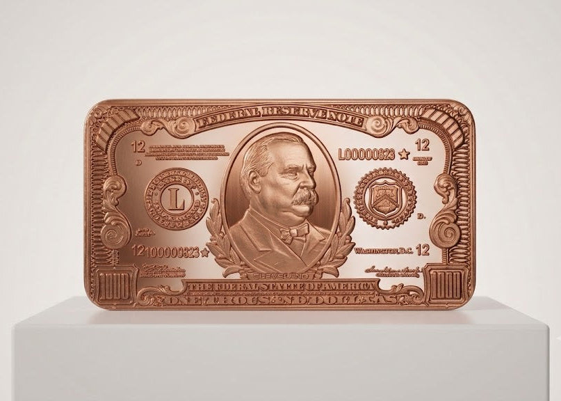 1 oz kobberbarre Grover Cleveland 999
