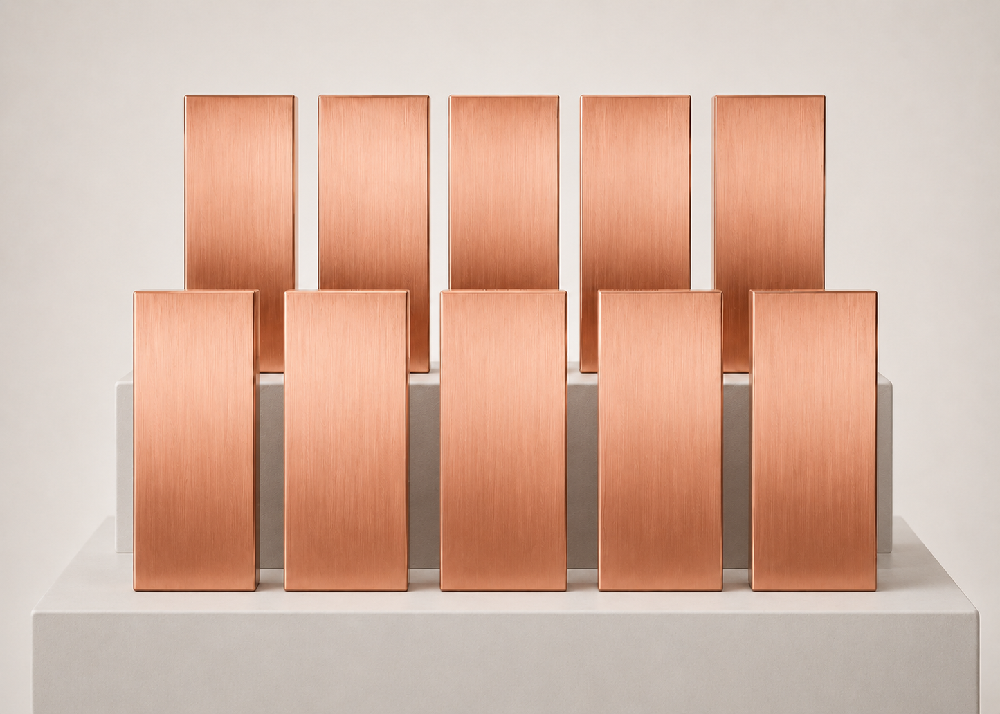 10 copper bars 999 incl. certificates