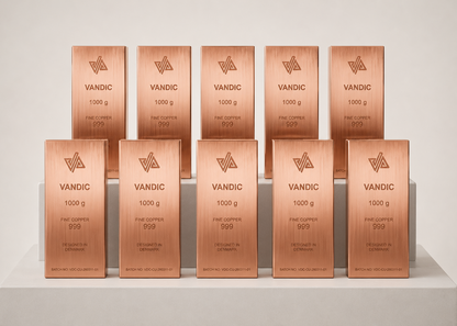 10 copper bars 999 incl. certificates