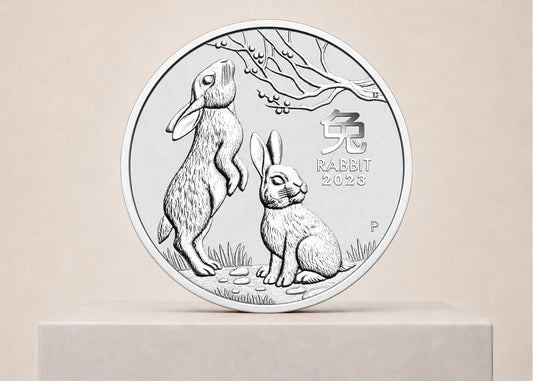 Lunar III Rabbit 2023 2 oz sølvmønt – fjernlager