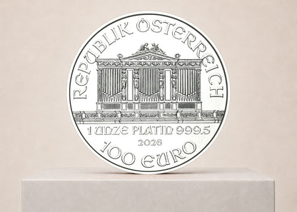 Vienna Philharmonic 2026 1 oz platinmønt – fjernlager