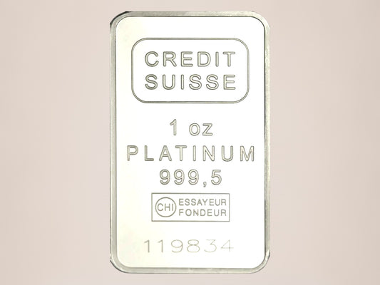 Credit Suisse 1 oz platinbarre – fjernlager