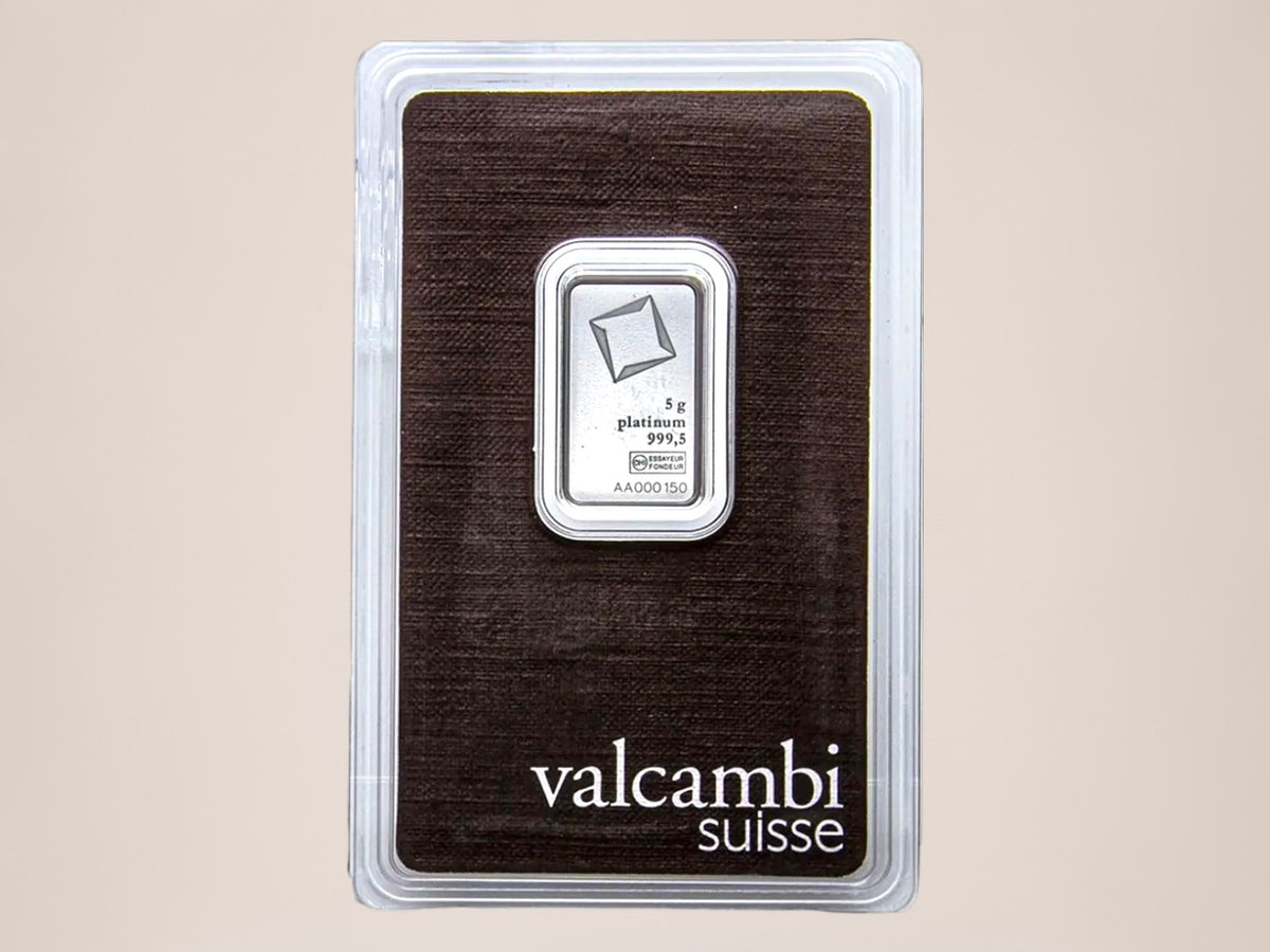 Valcambi 5 g platinbarre – fjernlager