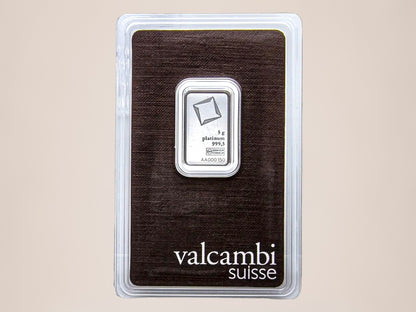 Valcambi 5 g platinbarre – fjernlager