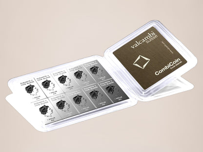Valcambi CombiCoin 10 × 10 g sølv – fjernlager