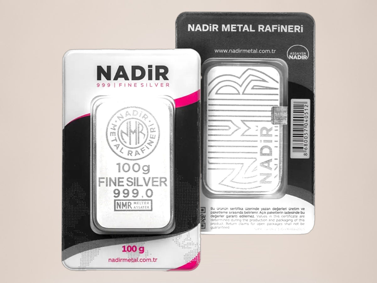 Nadir 100 g sølvbarre – fjernlager