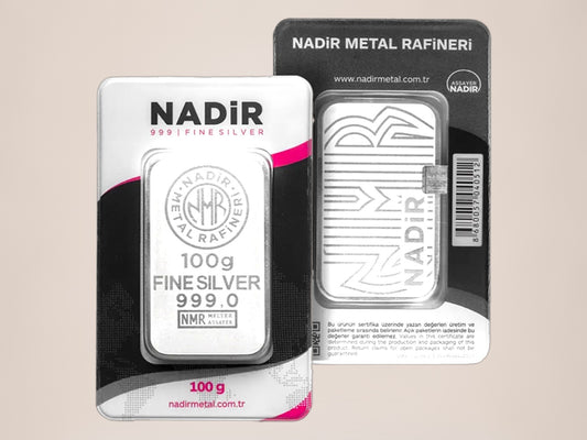 Nadir 100 g sølvbarre – fjernlager