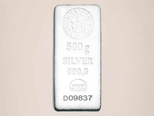 Nadir 500 g sølvbarre – fjernlager