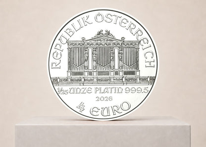 Vienna Philharmonic 2026 1/25 oz platinmønt – fjernlager