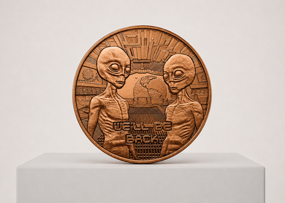 1 oz Area 51 Aliens We’ll Be Back 999 kobbermønt