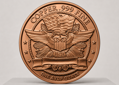 1 oz Standing Liberty 999 kobbermønt