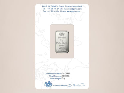 PAMP Lady Fortuna 5 g platinbarre – fjernlager