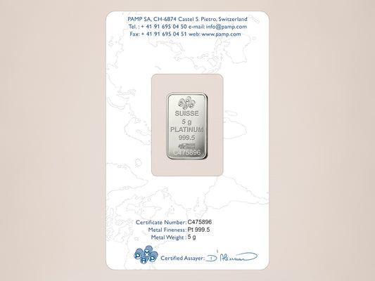 PAMP Lady Fortuna 5 g platinbarre – fjernlager