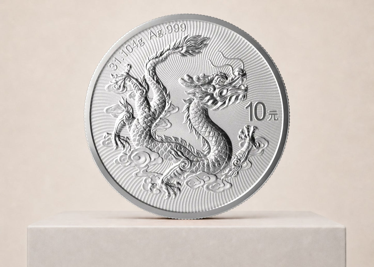 Kinas Drage 2026 1 oz sølvmønt