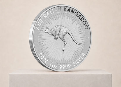 Australian Kangaroo 2026 1 oz sølvmønt – bagside eller detalje