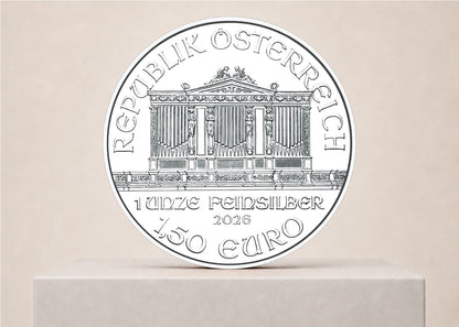 Wiener Philharmoniker 2026 1 oz sølvmønt – bagside eller detalje