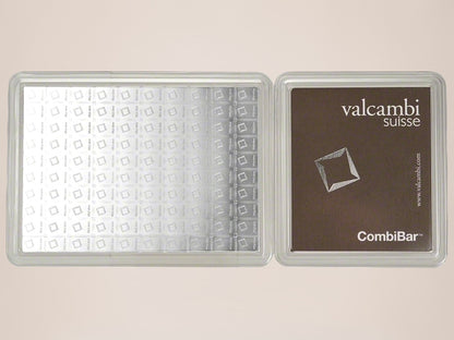 Valcambi CombiBar 100 × 1 g sølvbarre – fjernlager