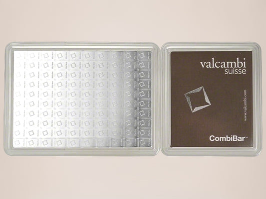 Valcambi CombiBar 100 × 1 g sølvbarre – fjernlager