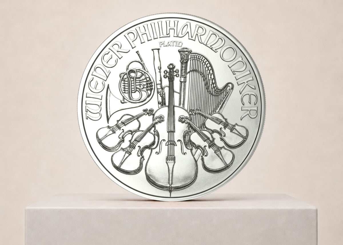 Vienna Philharmonic 2026 1/25 oz platinmønt – fjernlager