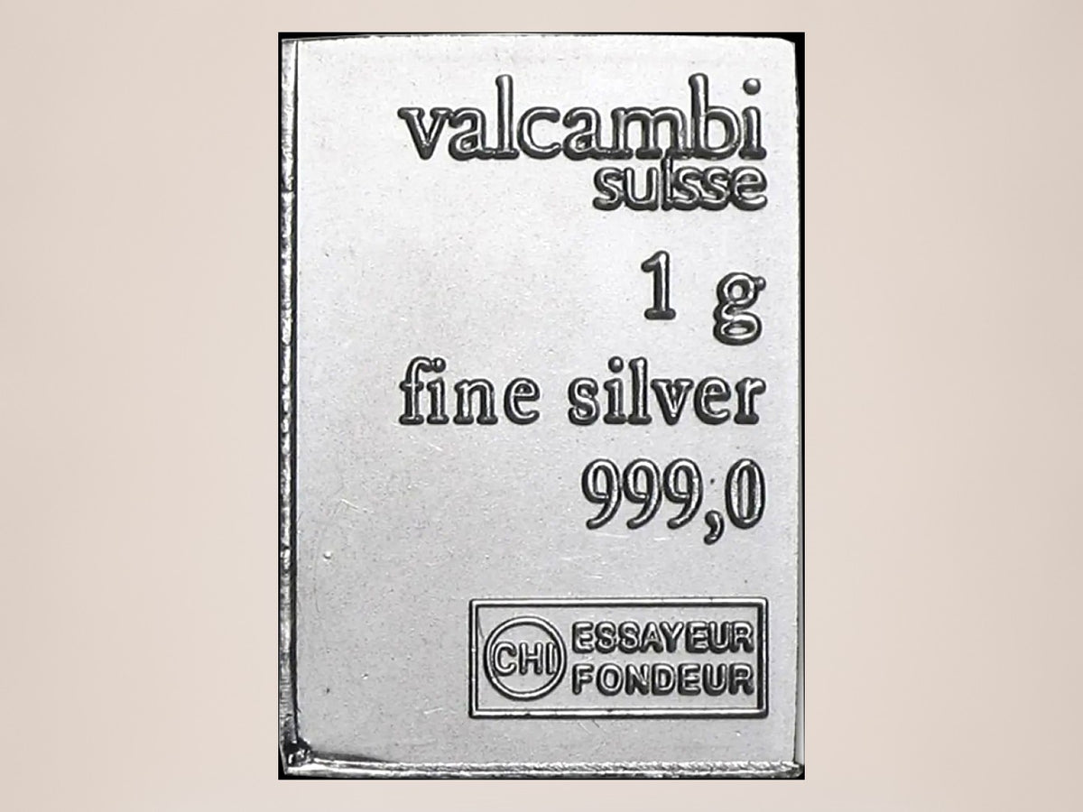 Valcambi CombiBar 100 × 1 g sølvbarre – fjernlager