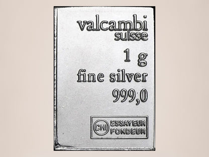 Valcambi CombiBar 100 × 1 g sølvbarre – fjernlager
