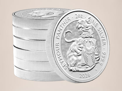 Tudor Beasts Seymour Panther 2026 2 oz sølvmønt – fjernlager