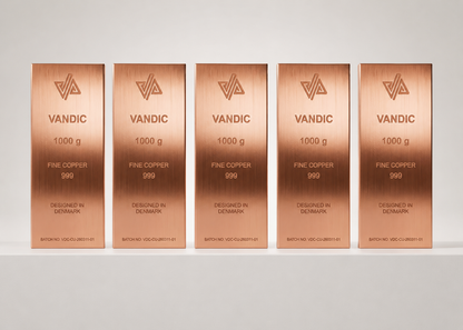5 copper bars .999 incl. certificates
