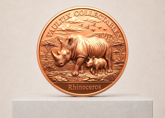 1 oz African Rhinoceros 999 kobbermønt