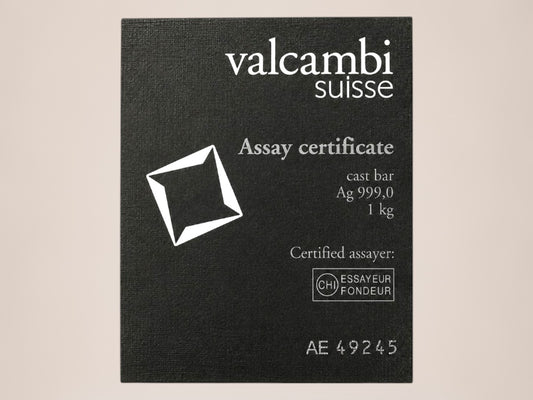 Valcambi 1 kg sølvbarre – fjernlager