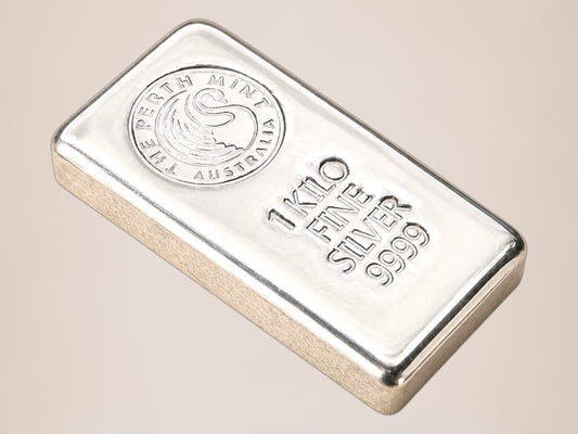 Perth Mint 1 kg sølvbarre – fjernlager